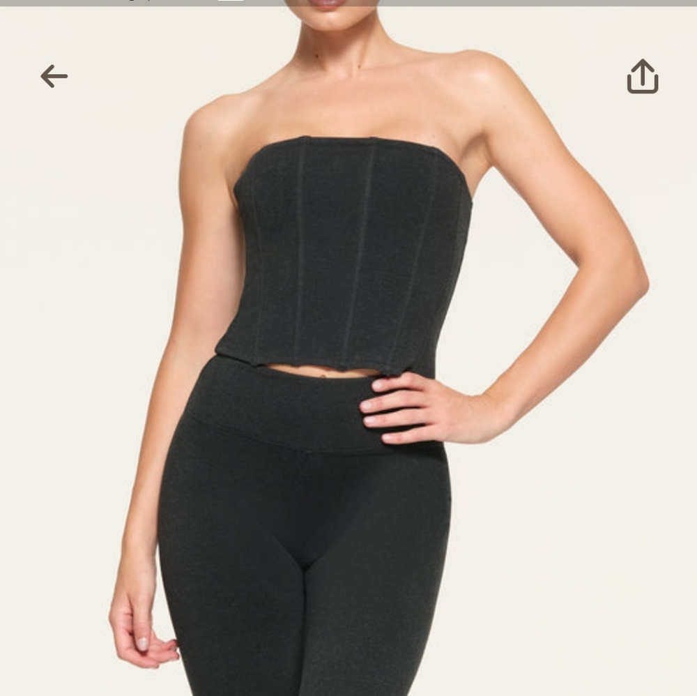 Skims Outdoor Corset Washed Onyx